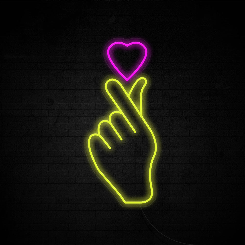 Finger Heart Neon Signs Led Neon Lighting