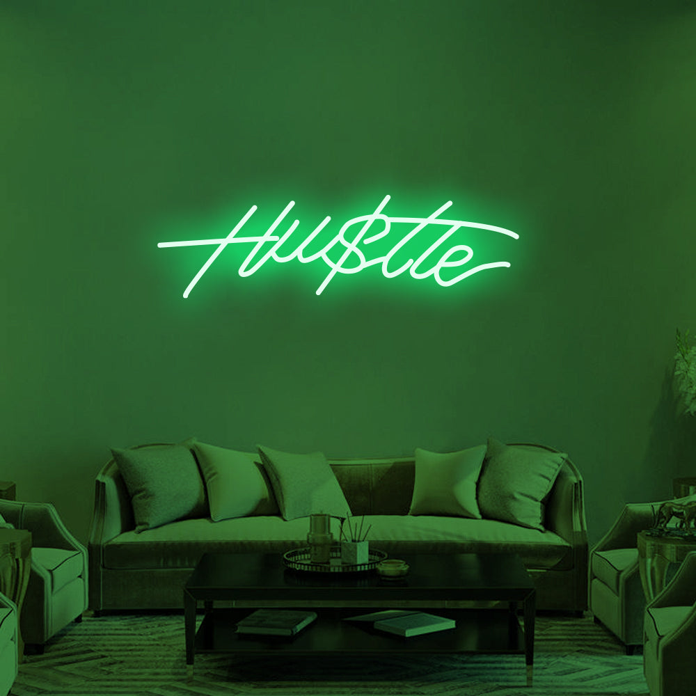 Hustle Hu$tle Neon Sign Led Neon Light Office Room Decoration