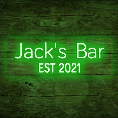 Jack's Bar Neon Signs Led Neon Lighting, Custom Your Neon Bar Sign Name Style 5