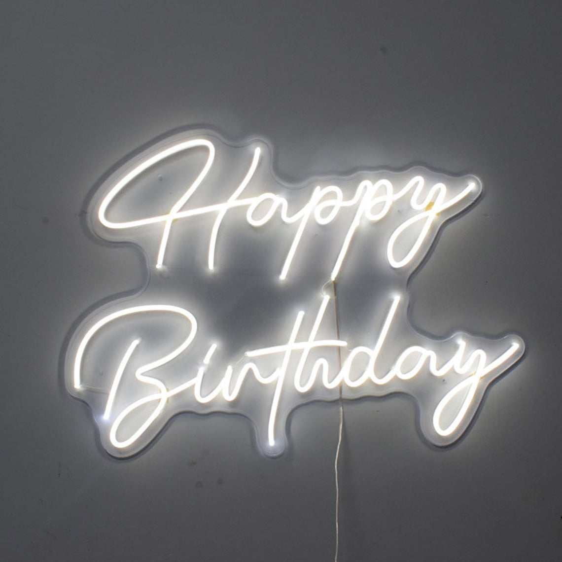 Happy Birthday Neon Sign Two Lines Party Led Neon Lighting Decoration Design Neon Signs