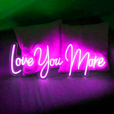 Love You More Neon Signs Led Neon Light Bedroom Decoration