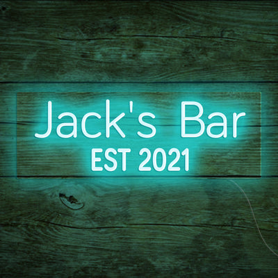 Jack's Bar Neon Signs Led Neon Lighting, Custom Your Neon Bar Sign Name Style 5