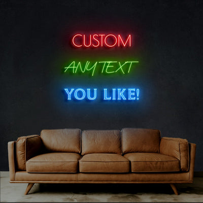 Personalized Neon Sign Three Lines Text Led Neon Lighting