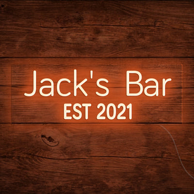 Jack's Bar Neon Signs Led Neon Lighting, Custom Your Neon Bar Sign Name Style 5