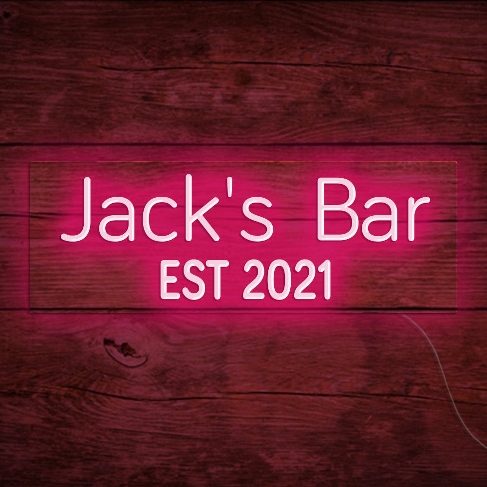 Jack's Bar Neon Signs Led Neon Lighting, Custom Your Neon Bar Sign Name Style 5