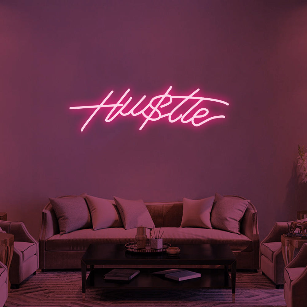 Hustle Hu$tle Neon Sign Led Neon Light Office Room Decoration