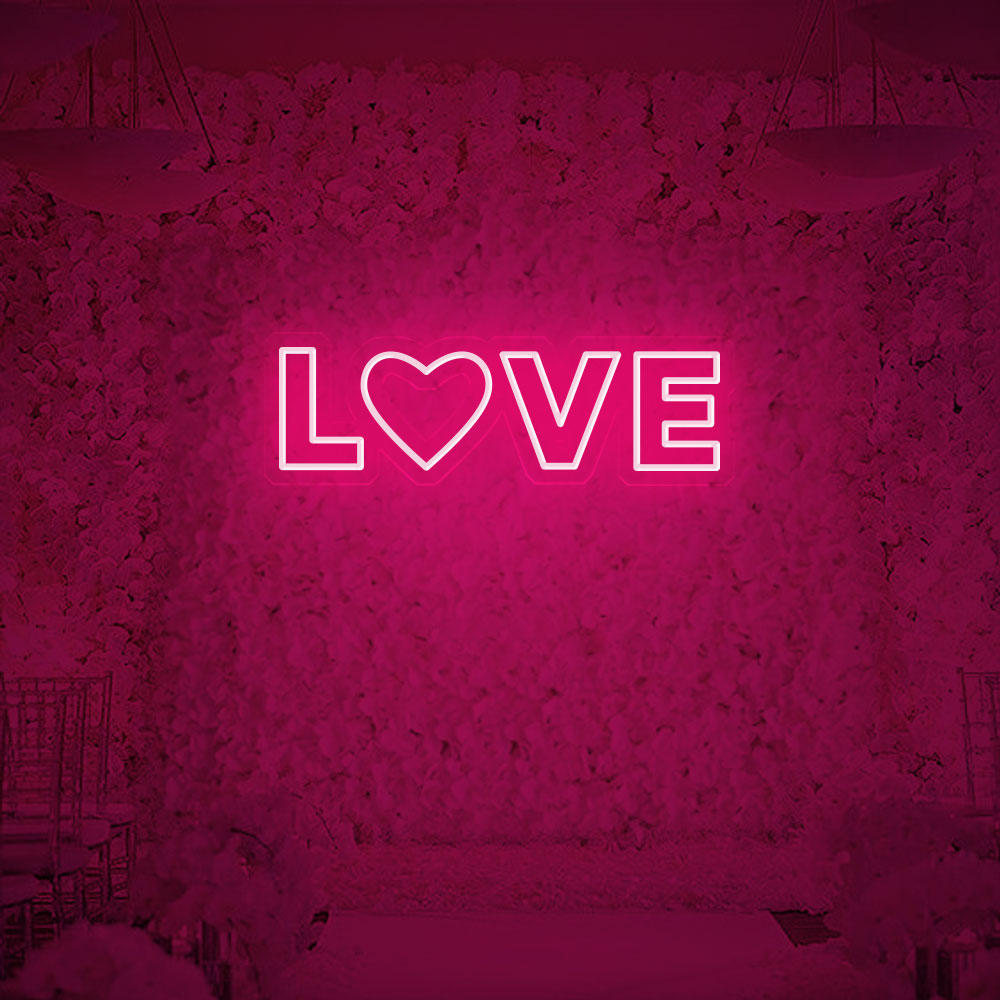 LOVE with Heats Neon Signs Led Neon Light Wedding Decoration