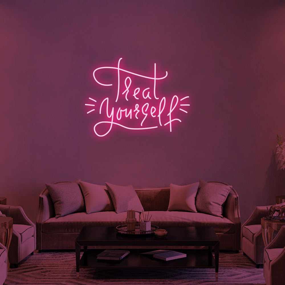 TREAT YOURSELF Neon Signs Led Neon Lighting -1