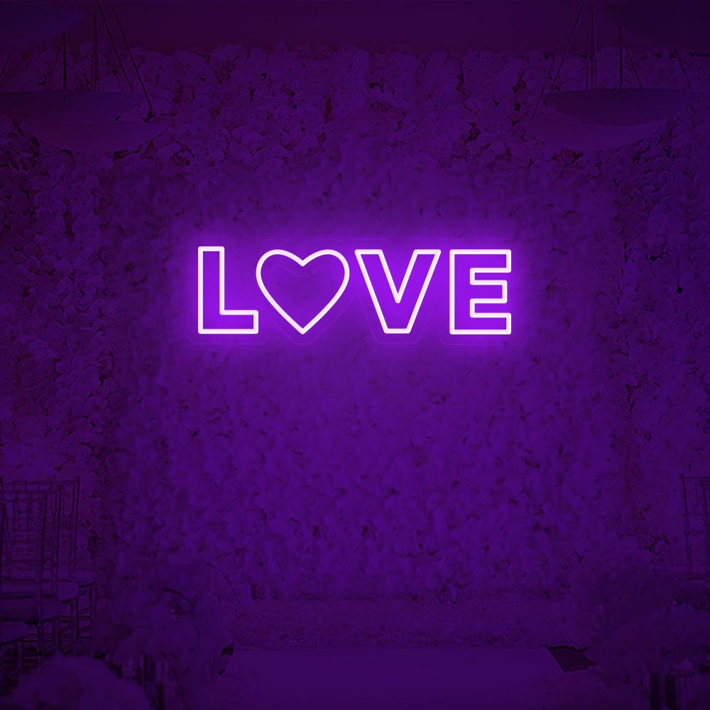 LOVE with Heats Neon Signs Led Neon Light Wedding Decoration