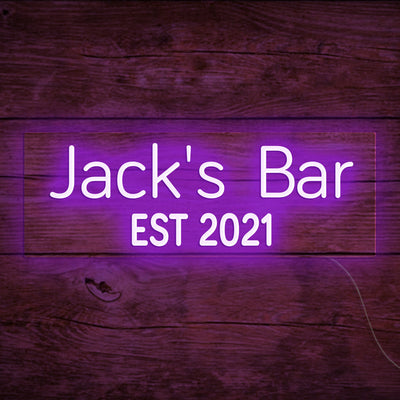 Jack's Bar Neon Signs Led Neon Lighting, Custom Your Neon Bar Sign Name Style 5