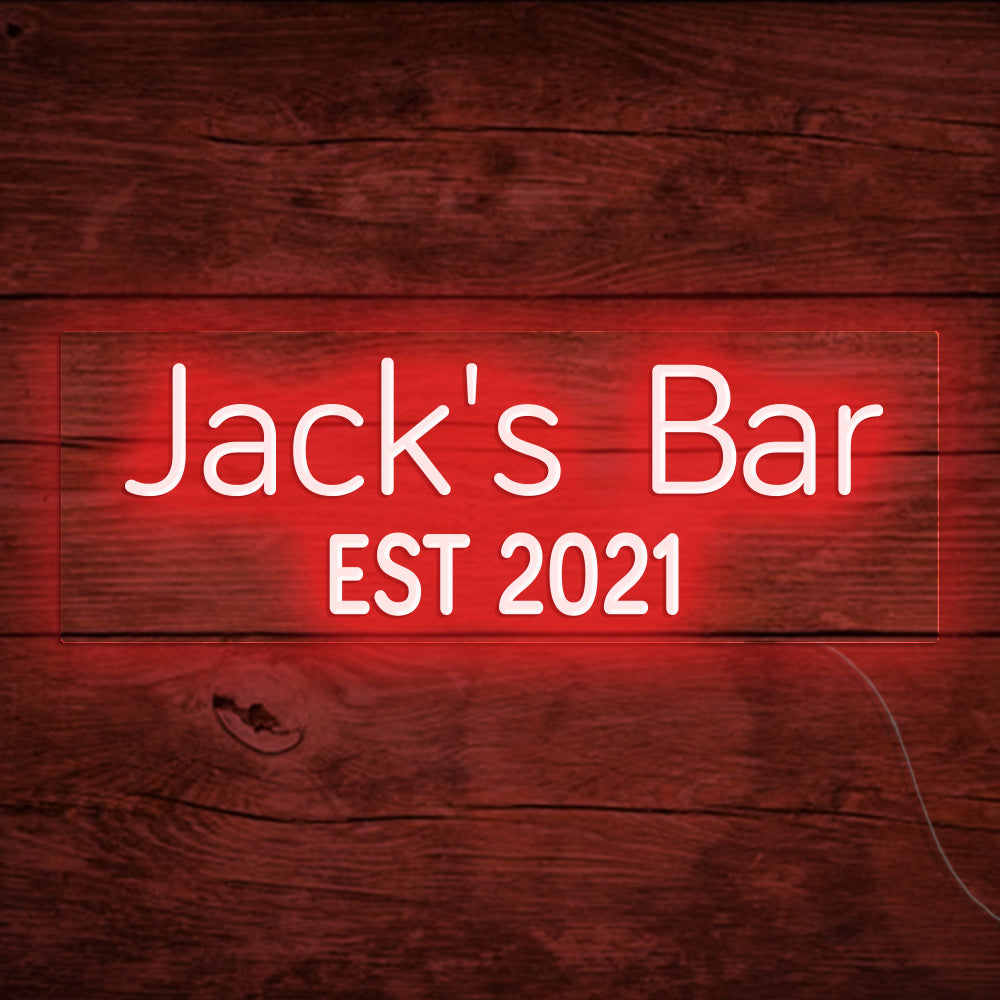 Jack's Bar Neon Signs Led Neon Lighting, Custom Your Neon Bar Sign Name Style 5