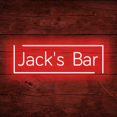 Jack's Bar Neon Signs Led Neon Light Custom Name Bar Lighting Sign