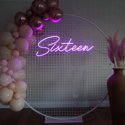 Sixteen 16th Year Neon Sign Birthday Party Led Neon Lighting Decoration