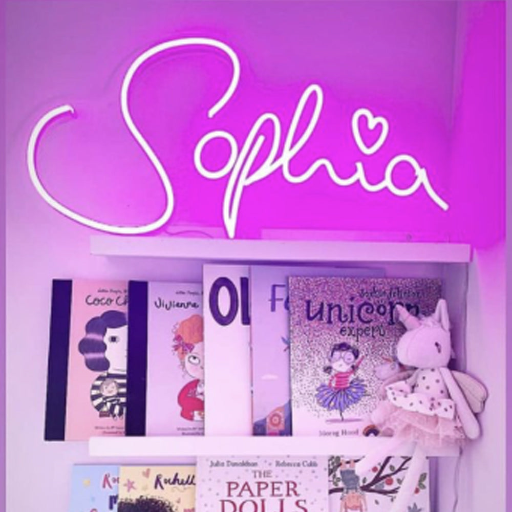 Sophia Heart- LED Neon Name Signs, Custom Name Neon Signs Led Neon Lighting