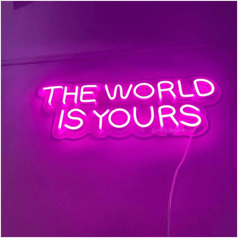 THE WORLD IS YOURS Neon Signs Led Neon Light Bedroom Lighting