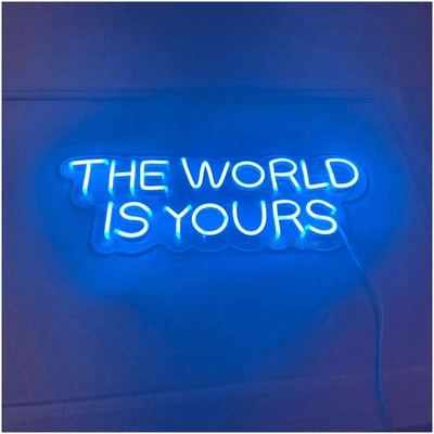 THE WORLD IS YOURS Neon Signs Led Neon Light Bedroom Lighting