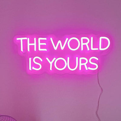 THE WORLD IS YOURS Neon Signs Led Neon Light Bedroom Lighting