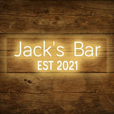 Jack's Bar Neon Signs Led Neon Lighting, Custom Your Neon Bar Sign Name Style 5