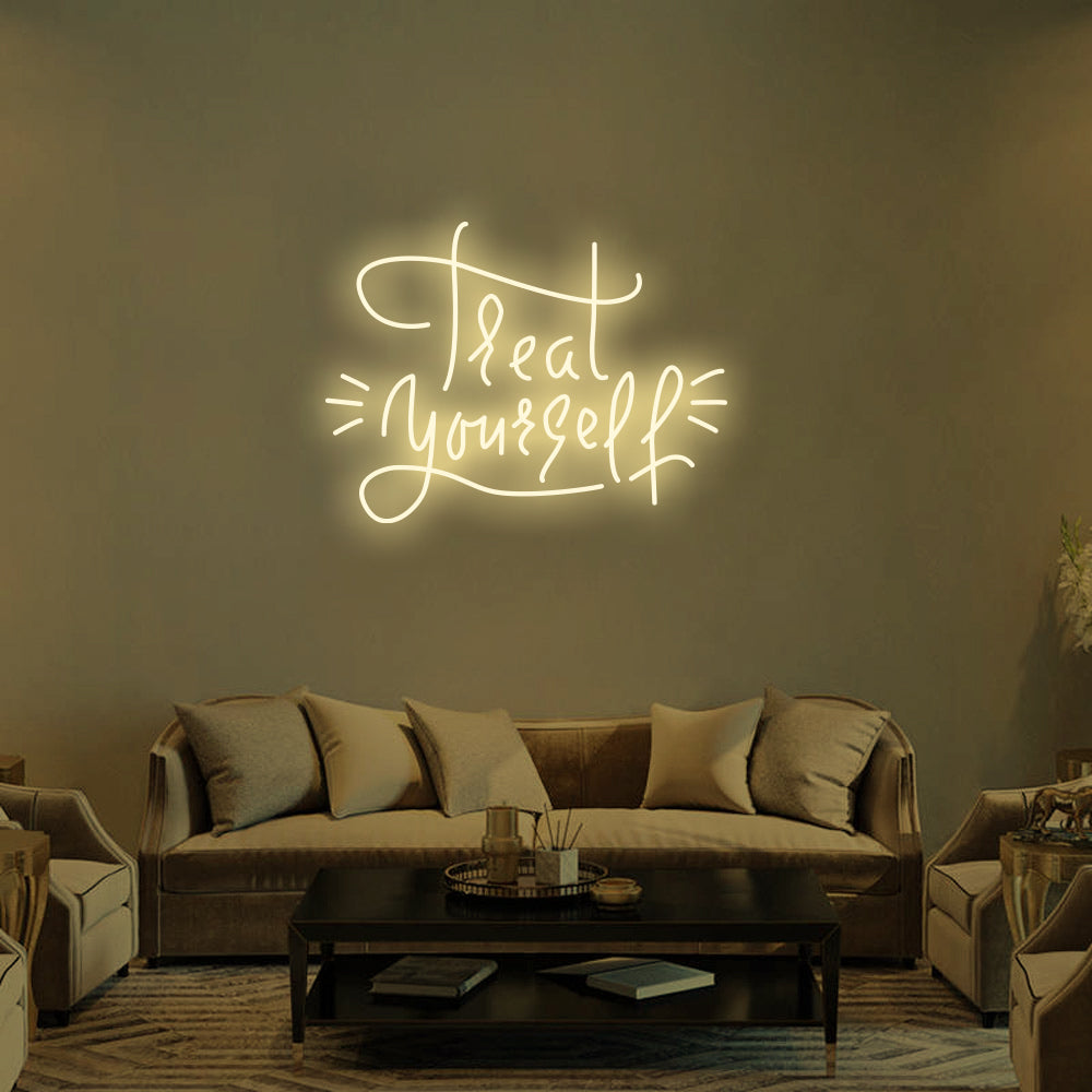 TREAT YOURSELF Neon Signs Led Neon Lighting -1