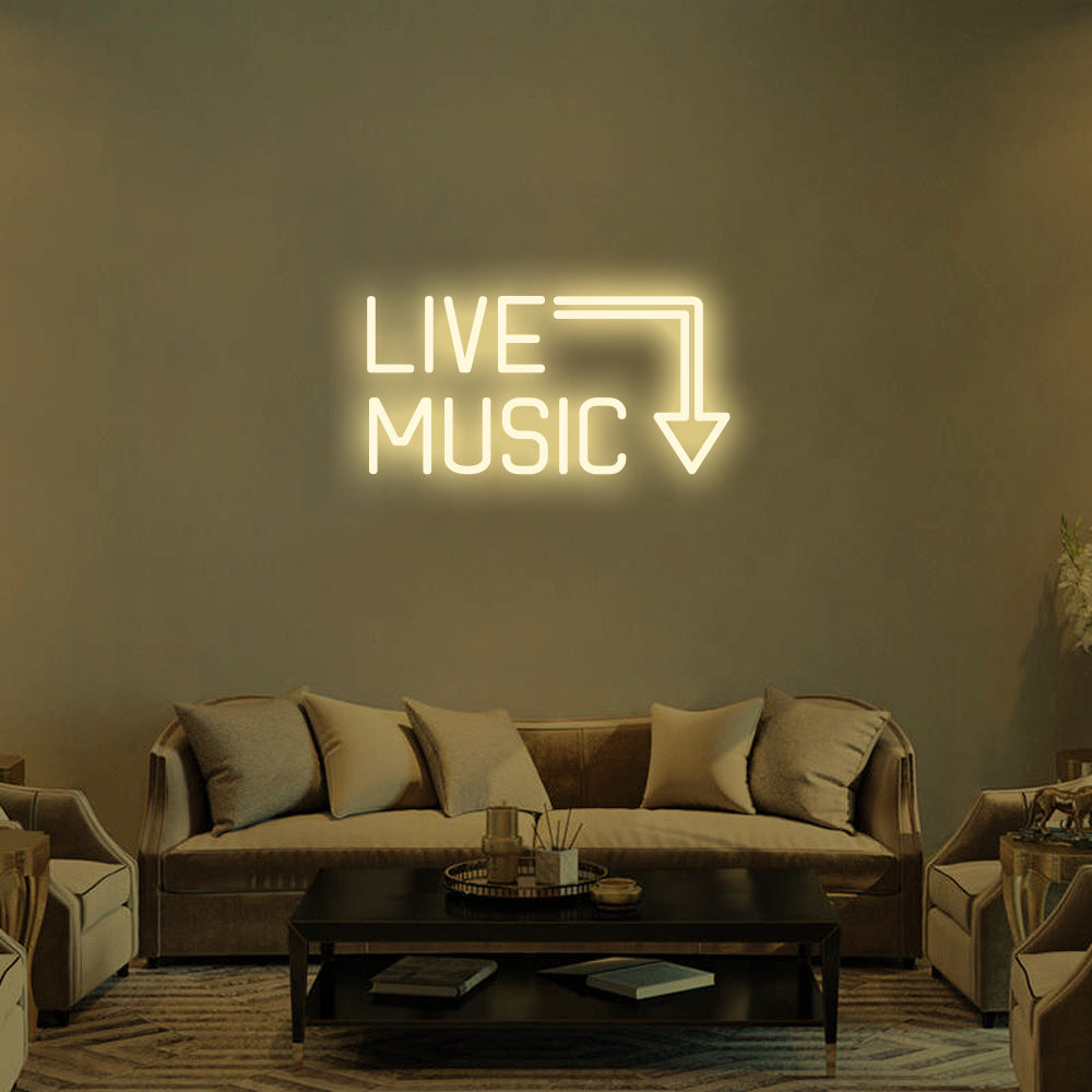 LIVE MUSIC Neon Signs Led Neon Light Bar Lighting Sign