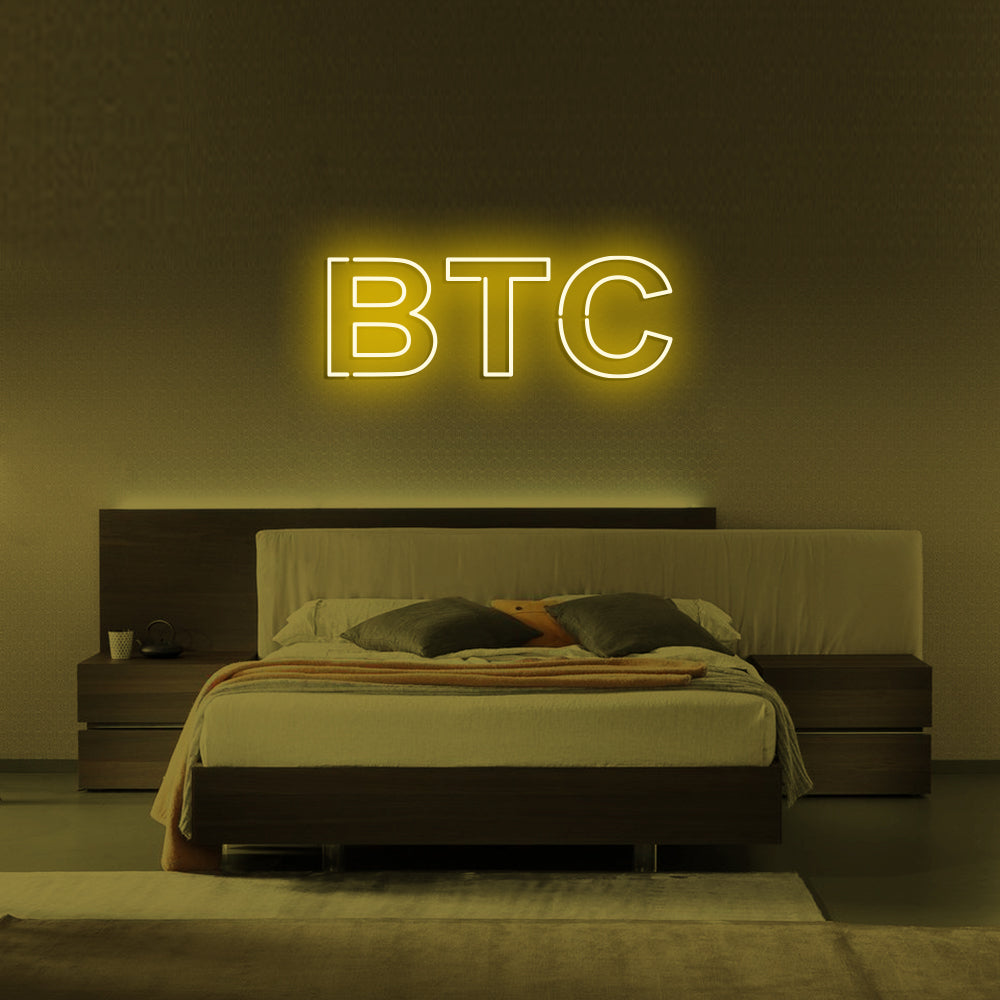 BTC Text Logo Neon Signs Led Neon Lighting