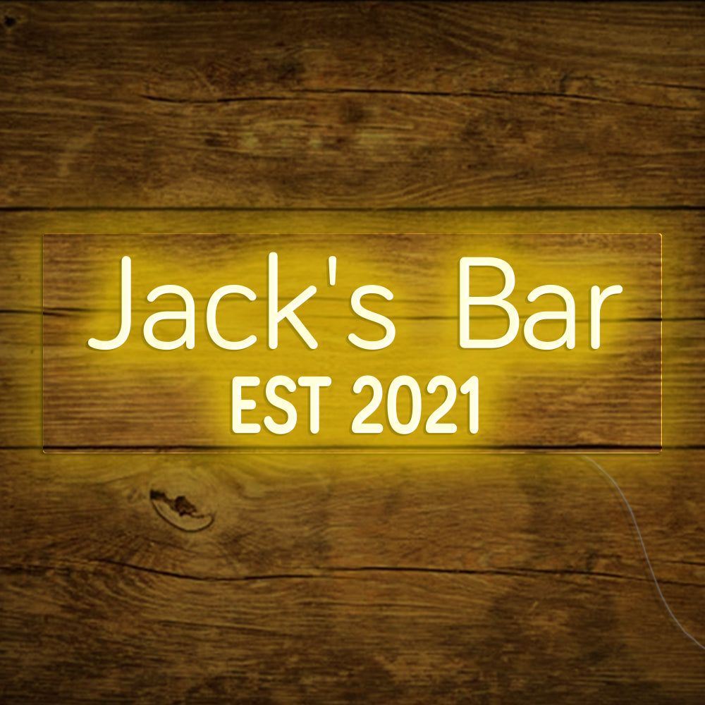Jack's Bar Neon Signs Led Neon Lighting, Custom Your Neon Bar Sign Name Style 5