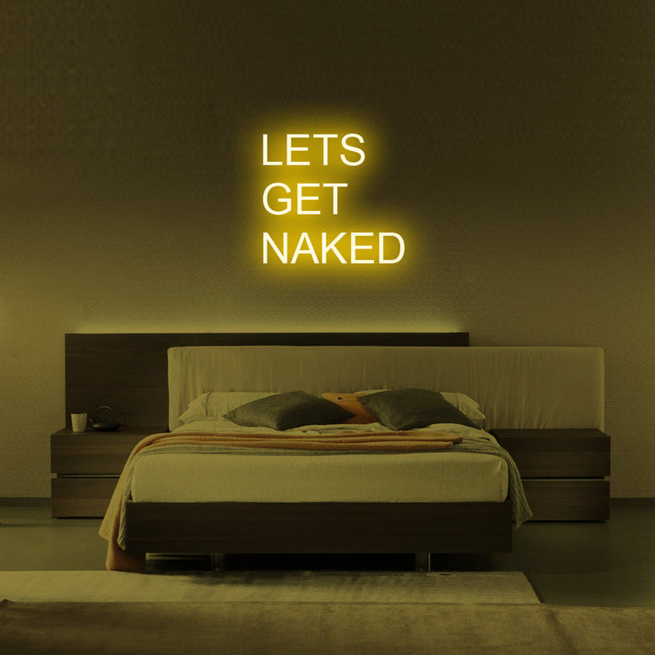 Insegna Al Neon Let's Get Naked Con Luci LED Dimmerabili - Decorazione Da Parete Alimentata USB, 40x30 Cm, Luce Calda Per Camera Da Letto E Feste - 4